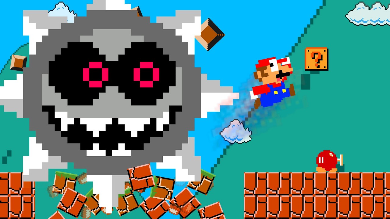 Сбой на уровне становится СЛОЖНЕЕ с каждым прыжком Марио — Super Mario Bros — Игровая анимация