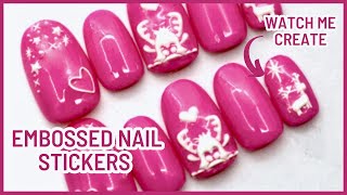 How To Manicure With Nail Stickers | Pink Christmas | Xmas Nails | Gel Polish | Nail Tutorial