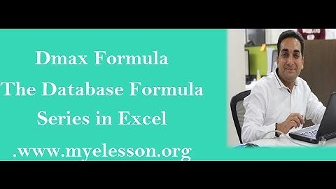 Dmax Formula  in Excel