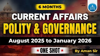 Polity & Governance Current Affairs (Aug 2025–Jan 2026) | UPSC CAPF, CDS, NDA 2026