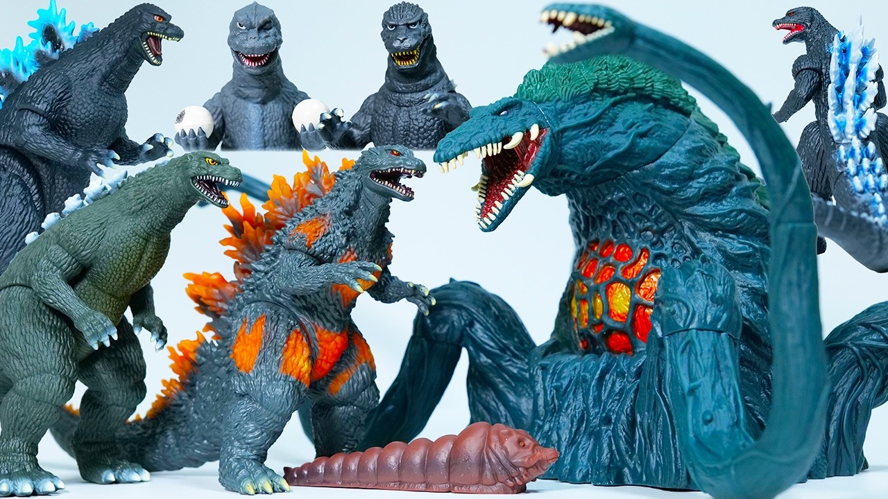 ゴジラ】ソフビを超大量レビュー!!【バーニングミレニアムゴジラ