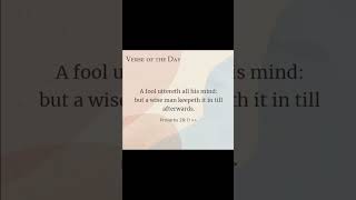 Verse of the day - Proverbs 29:11 #trustjesus #jesusislord #jesuslovesyou #godaboveall
