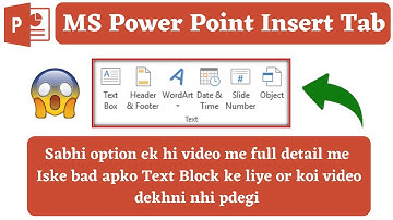 Text box, header footer, wordart options | Insert tab of ms powerpoint |Text Block of ms powerpoint