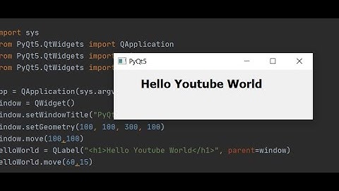 Hello World Using PyQt5