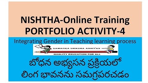 NISHTHA| MODULE-4|| PORTFOLIO ACTIVITY ||| GENDER EQUALITY