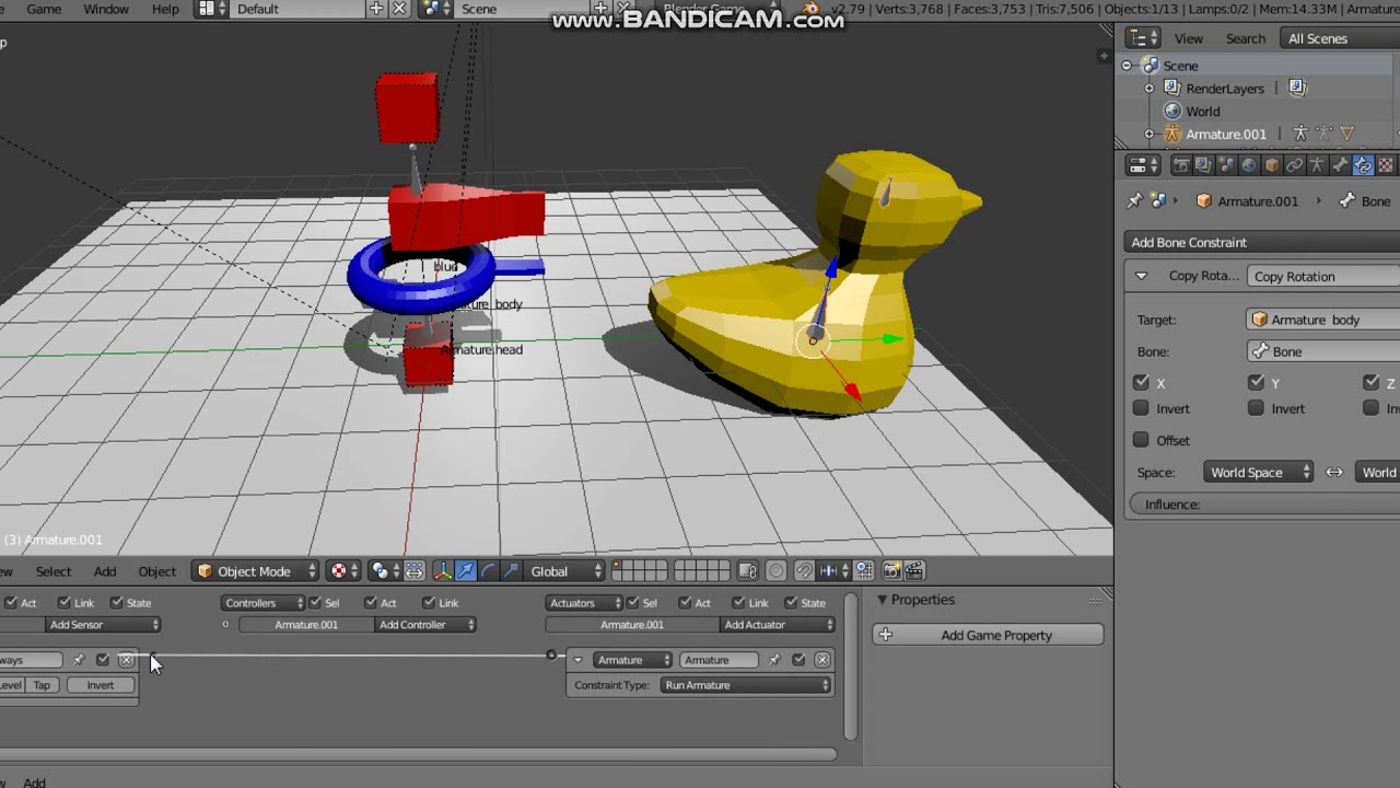 Blender[BGE] Parenting Head and Body - YouTube
