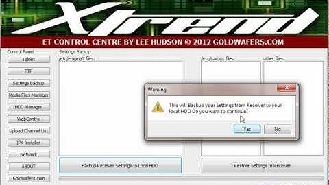 Xtrend ET Control Centre by Goldwafers.com Video Tutorial