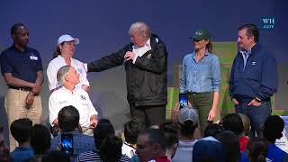 President Trump and The First Lady Participate in a Visit at Hurricane Harvey Relief Center