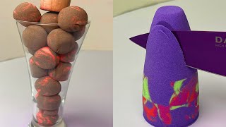 very satisfying and relaxing" kinetic sand ASMR" drop and squish part 46