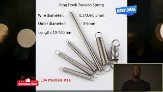 1005003240212391 Ring Hook 304 Stainless Steel Tension Spring Extension Coil Spring Pul