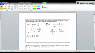 Thin Lens Equation Practice Problems