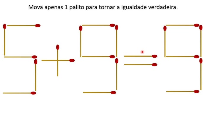 Desafio dos palitos: Corrija a operação movendo apenas 1 fósforo