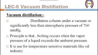 RED LEC-06 Vacuum Distillation
