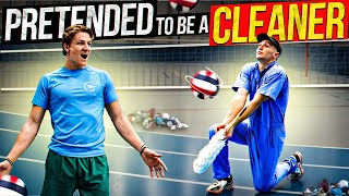 Pretended to be a Cleaner Volleyball Indoor Prank 3.0