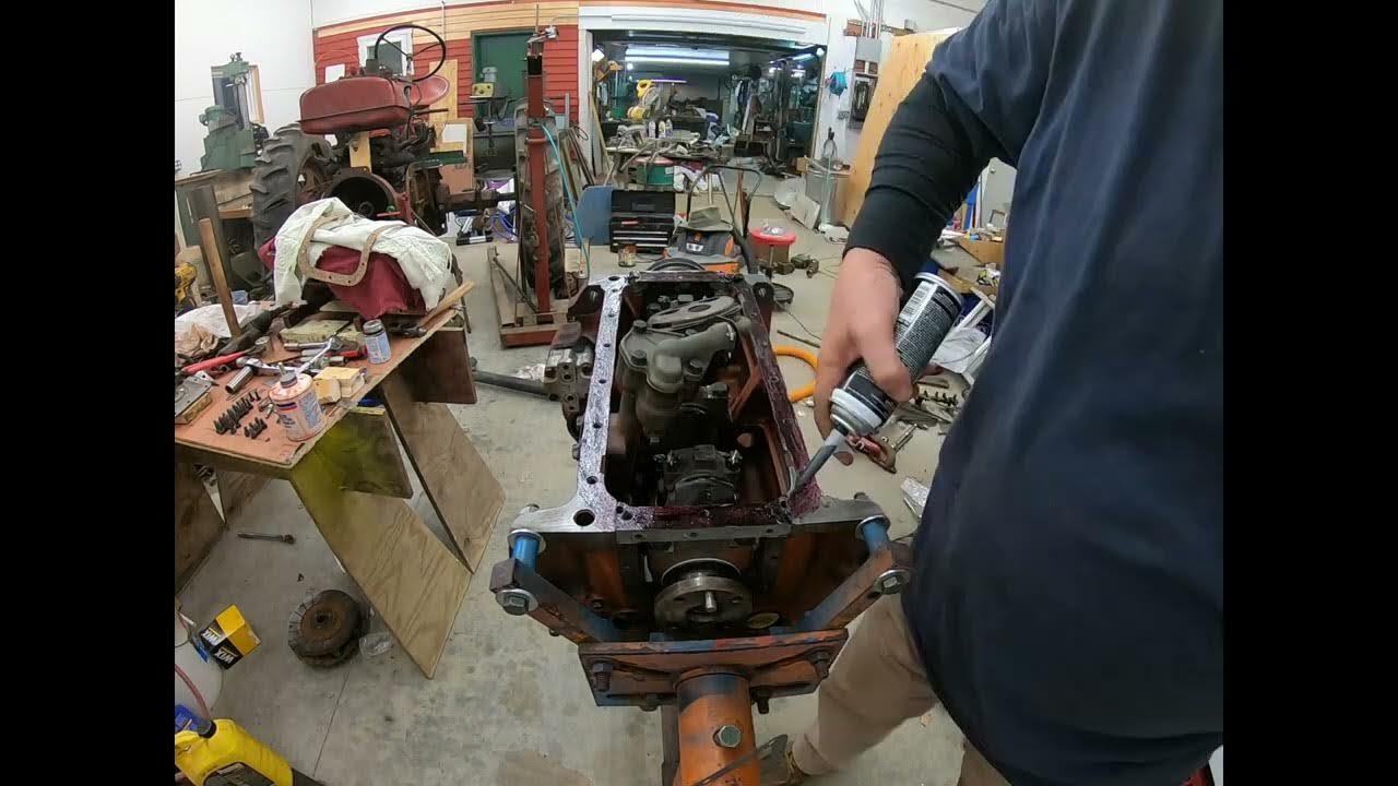  520 Farmall Super C engine rebuild part 17 closing up the crankcase
