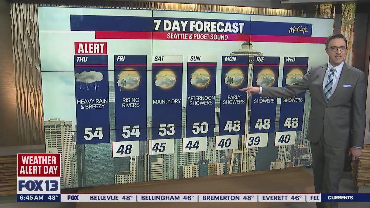 Heavy rainfall to continue into early Friday | FOX 13 Seattle - YouTube