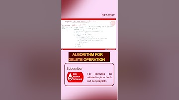 Algorithm for Delete Operation #computerengineering  #datastructureandalgorithm