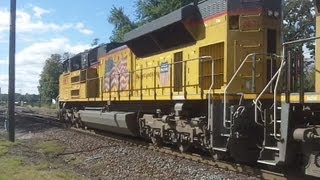 UP 8492 Stack Train East, Then UP 8671 Z-Train West