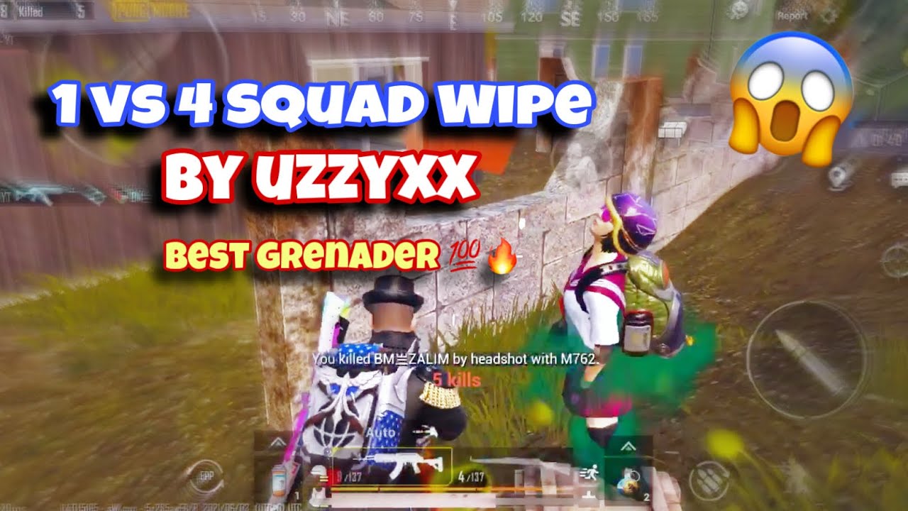 1 vs 4 Clutch/ Squad Wipe By UzzyXX | PUBG MOBILE - YouTube