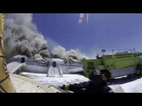 Asiana Rescue Video Shows Girl Killed By Fire Truck Youtube