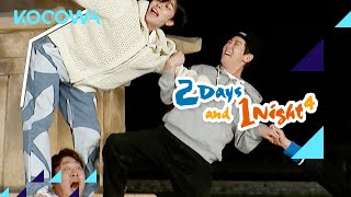 Can In Woo hold up the human tower? | 2 Days and 1 Night 4 E172 |  KOCOWA  | [ENG SUB]