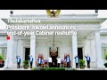 Presiden Jokowi mengumumkan perombakan Kabinet akhir tahun