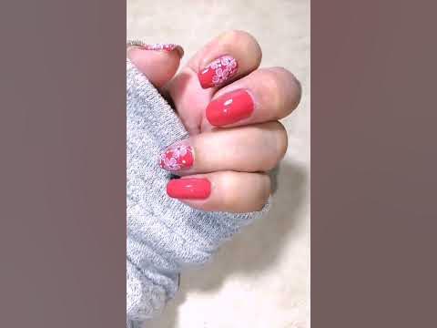 💅BINGE WATCH- FLORAL RED NAIL GEL STICKER NAIL ART 10 #nailstrending #