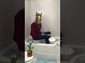 Man Horse Plays Bucket Drums With A Dancing Cactus In A Bathroom 