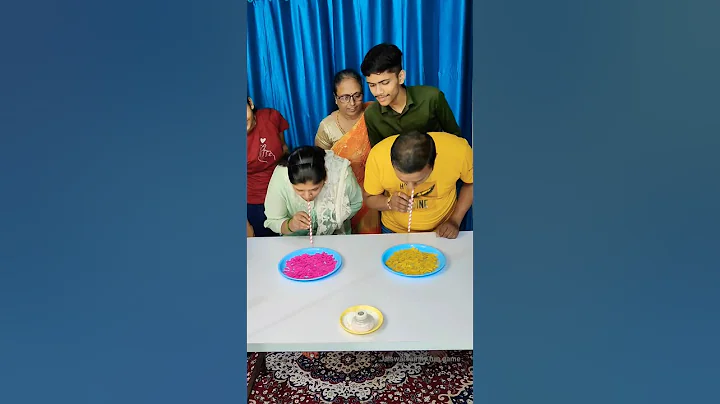 Blow The paper through straw challenge 😀😊😄 | #shorts #short