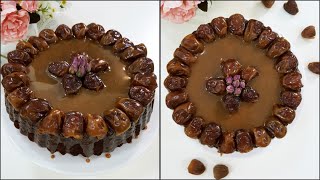 كيكة التمر بنكهة الهيل المميزة بمكونات بسيطة  date cake with caramel sauce