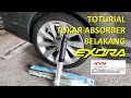 Tutorial tukar absorber belakang proton exora ke kyb rs ultra  how to change proton exora absorber