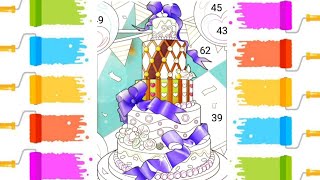 Coloring book- Learn coloring by numbers |Birthday cake coloring | Satisfying | Android gameplay screenshot 4