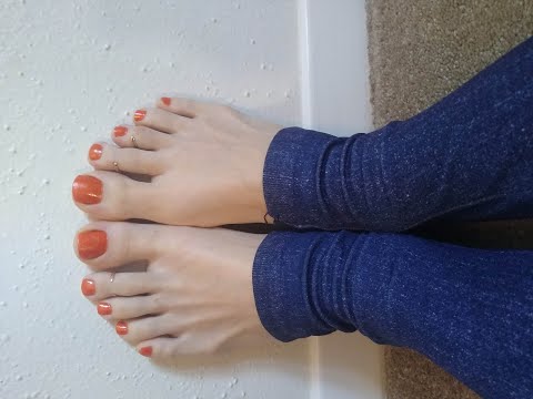 Orange Pedicure Toes and Soles