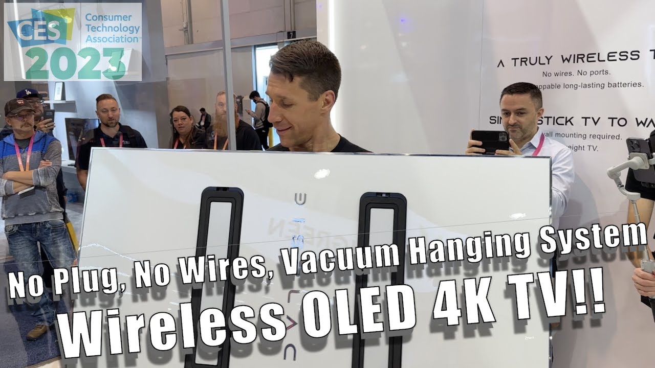 Displace Unveils the World's FIRST Wireless, Self-Hanging 4K OLED TV!  Awesome Tech! 
