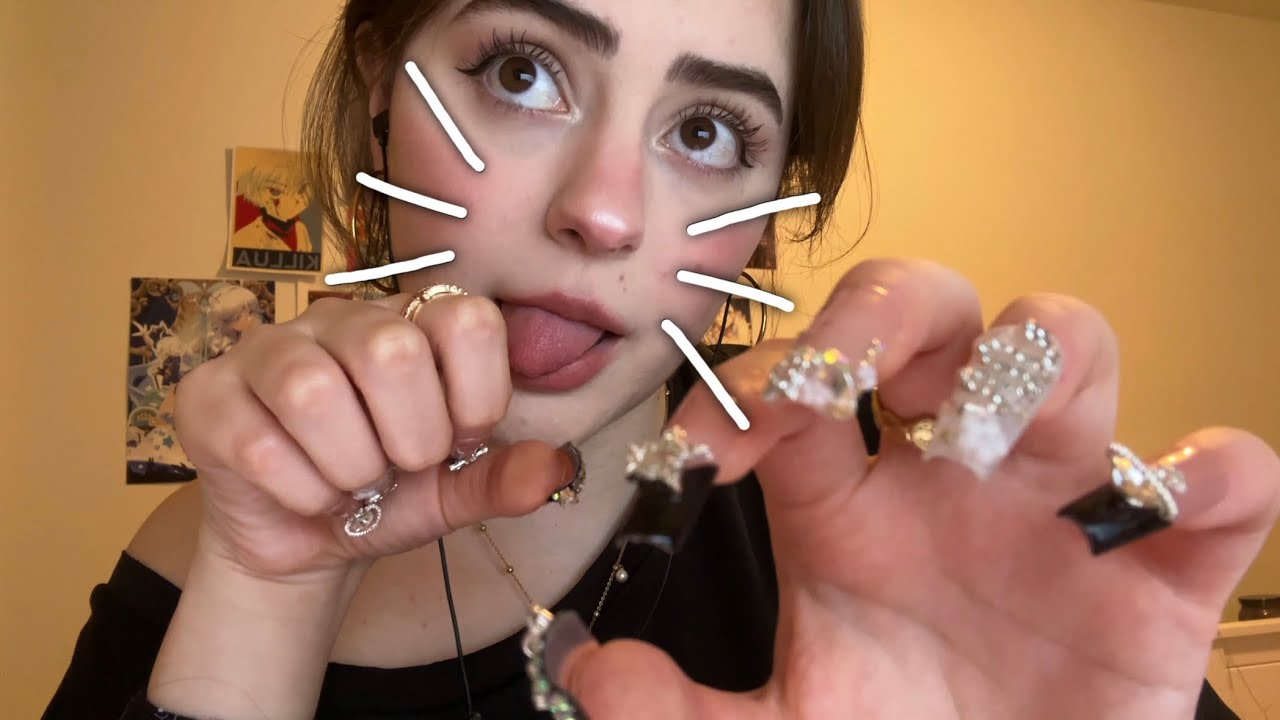 ASMR RONRONEO PARA DORMIR 🤍 (rollando mis erres, visual, nail clacking, energy pull) 