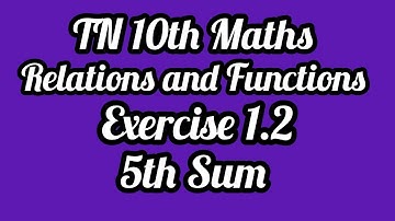 TN 10th Maths Exercise 1.2(5th sum) | Relations and Functions | Vriddhi Academy