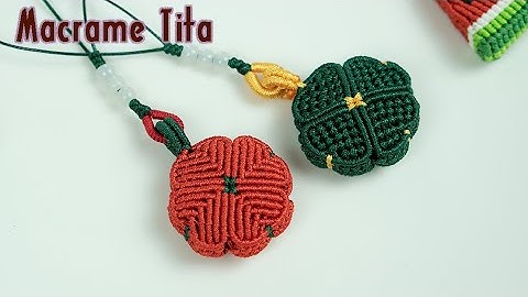 Macrame Keychain Tutorial | How To Make  Four-Leaf Clover Macrame 🍀 | Phone, Bag decoration 🎁 Part 1