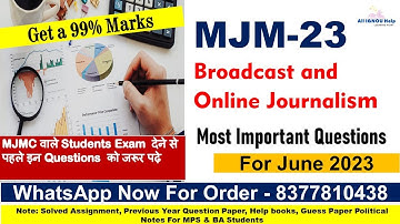 MJM-23 Most Important Questions For June 2023 Exam | Previous Year Solutions | Get a 99% Marksl