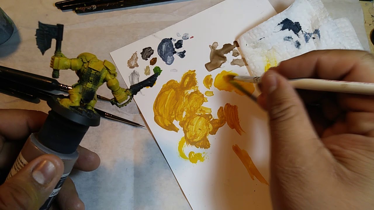 Painting yellow armour and green skin. Part one YouTube