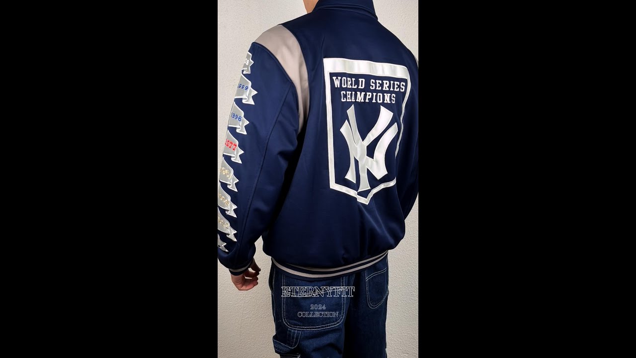Blouson Bombardier New York Yankees, Taille S, Laine Bleue Par Majestic – Petite Tache Discrète Sur La Poche