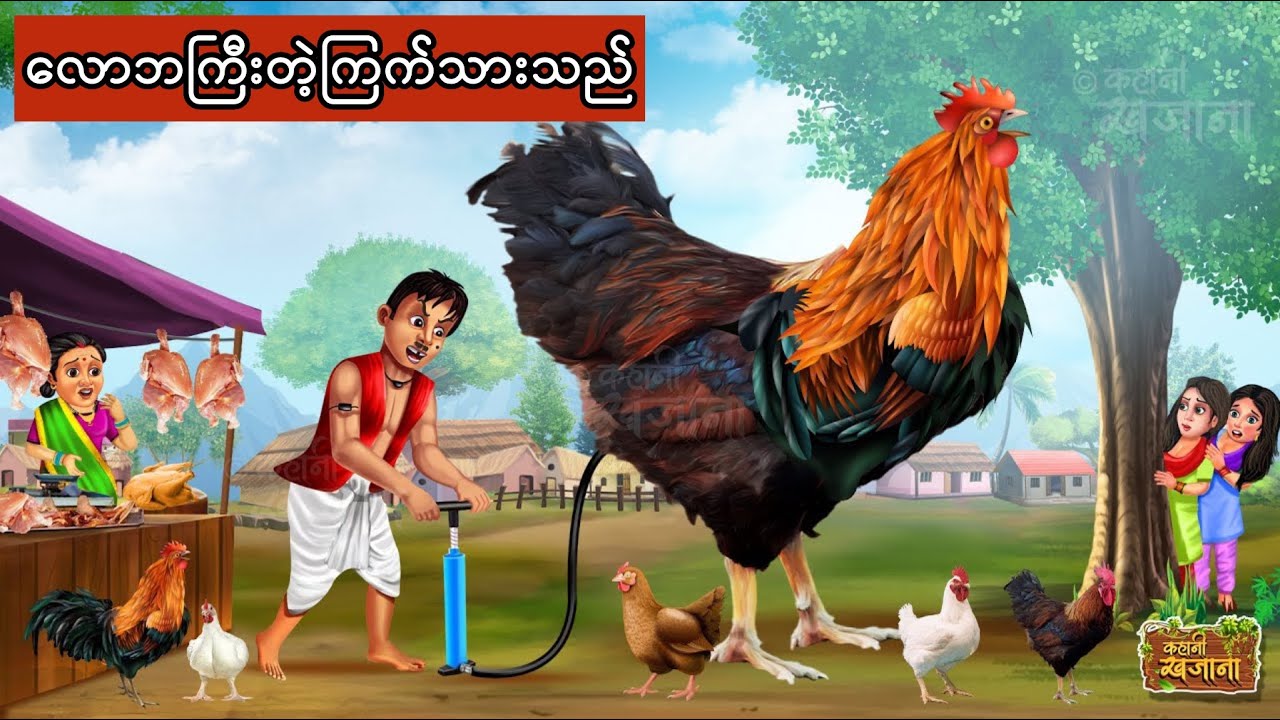 လောဘကြီးသောကြက်သားသည် #ကာတွန်း #ပုံပြင် #မြန်မာကာတွန်း