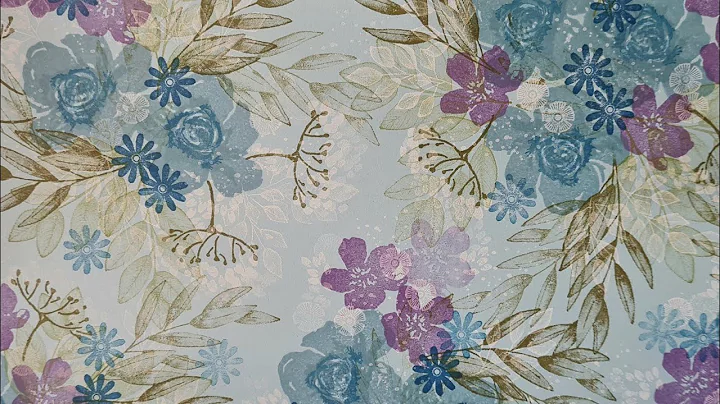 BLUE stamped FLORAL and CRAFT WHITE ink TECHNIQUE ...