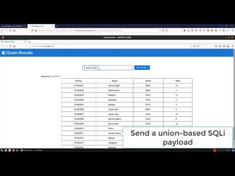 OWASP Top 10: SPA: Vulnerable Results Portal: Union Based SQLi