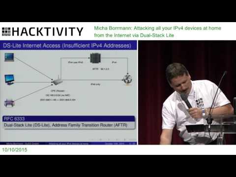 Micha Borrmann – Attacking all your IPv4 devices at home from the Internet via Dual-Stack Lite