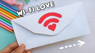 HOW TO MAKE PAPER ENVELOPE FOR VALENTINE&#39;S DAY| WIFI LOVE | HANDMADE GIFTS