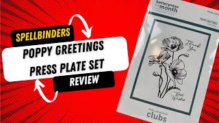 Spellbinders Poppy Greetings Press Plate Set Review