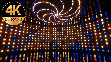 10 hours 4k Disco Sci-Fi LED Round Wall Lights Blinking Abstract Neon Background loop, Screensaver