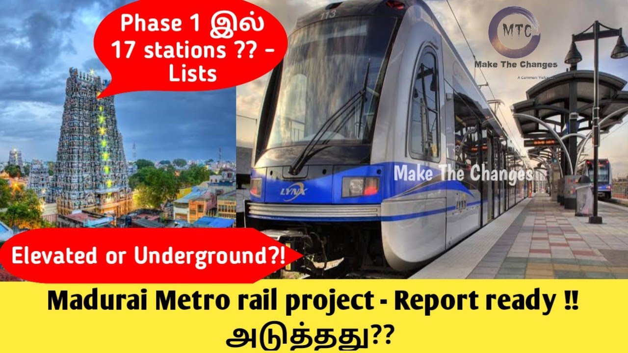 Madurai metro rail project  madurai metro route  Phase 1  Phase 2  madurai metro station list 