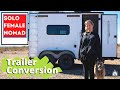 Solo Female Minimalist Converts Trailer into Tiny Home