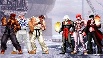 ⚡ KOF VS SF ➤ Ryu Team vs Iori Yagami Team